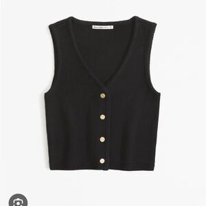 Black Buttoned Knit Vest